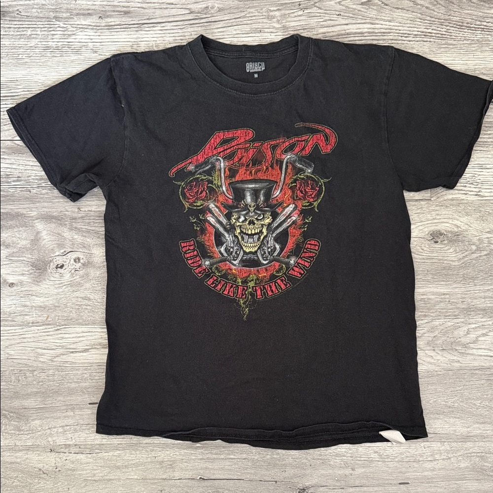 Poison 'Ride Like The Wind' Graphic Tee - Black